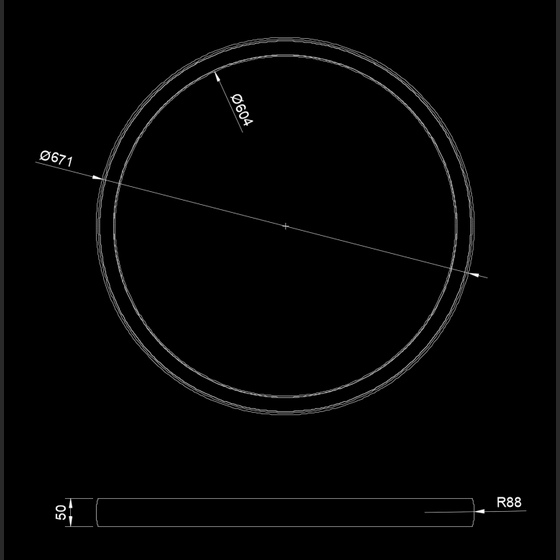 Wood Ring LED Diffuse Dual