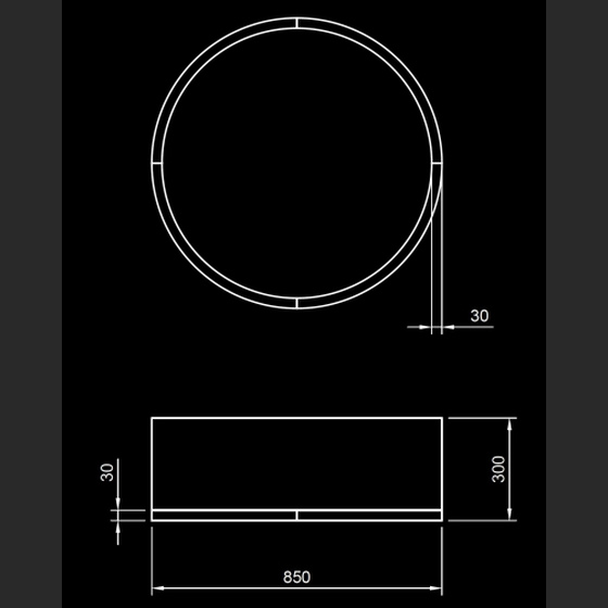 Wood Round LED 850x300 MR 4000 K Walnuss