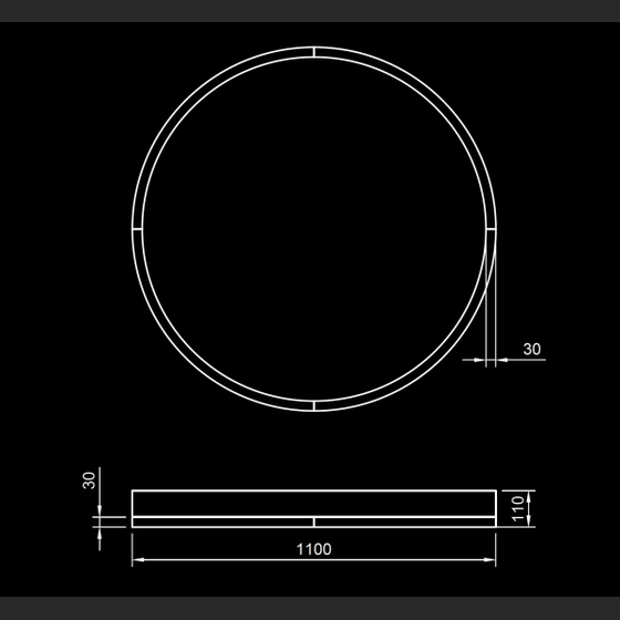 Wood Round LED 1100x110 MR 4000 K Walnuss