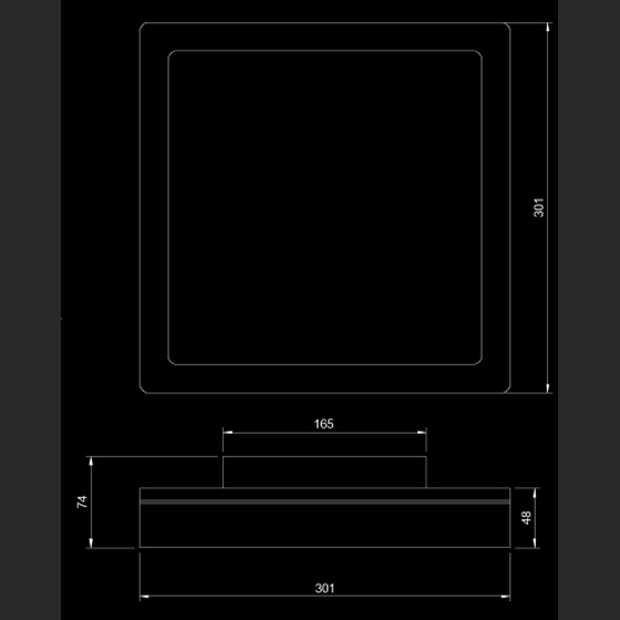 Wood Square Downlight LED 300 Diffuse